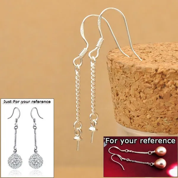 

100PCS Nice 925 Silver Jewelry Findings Beads Stone DIY Making Chain Rolo Long line Earring Ear Wire Hook