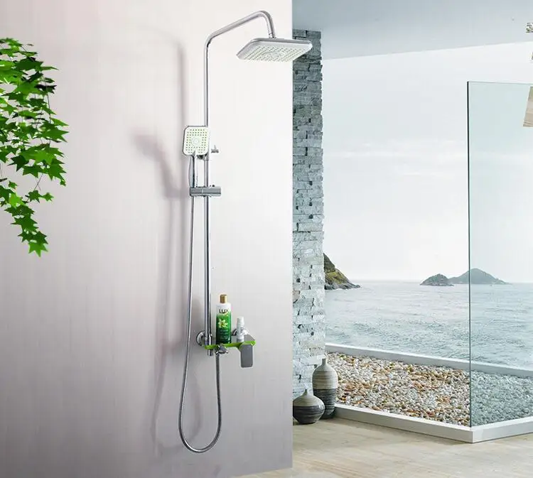 Simple Placed bathroom producks shower faucet chrome, Shower faucet shower head set, Copper shower faucet stainless steel hoses