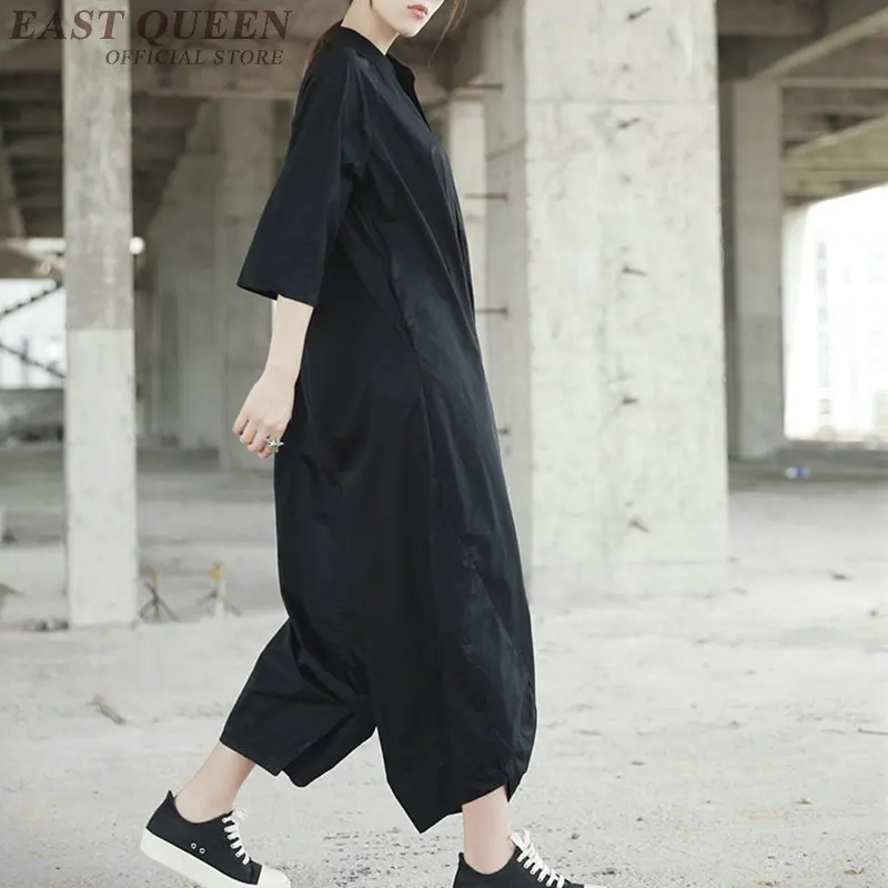 Wanita Longgar Celana Kodok Modis Streetwear Solid Polyester Romper Wanita Jumpsuit Menggabungkan Panjang Penuh dengan Saku DD483 F