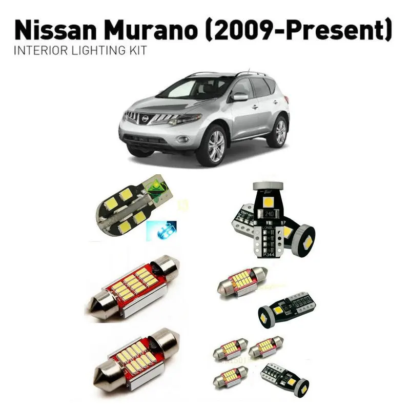 

Led interior lights For Nissan murano 2009+ 13pc Led Lights For Cars lighting kit automotive bulbs Canbus