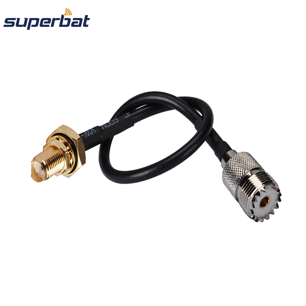 Superbat SMA Bulkhead Female with O-ring to UHF Straight Jack Antenna Feeder Cable Assembly RG58 100cm