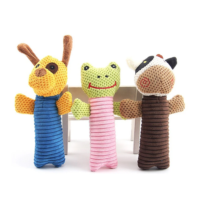 Pet Toys Plush Corn Animal Doll Playing Game Voice Molar Resistance Rough Cute Toys Squeak Fleece Kitten Puppy Supplies Durable