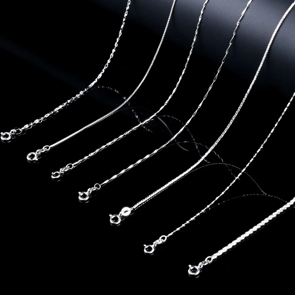 GEM'S BALLET Classic Basic Chain 100% 925 Solid Sterling Silver Necklace Chain 40cm 45cm 50cm Fine Jewelry Fashion Pendant Link image 4