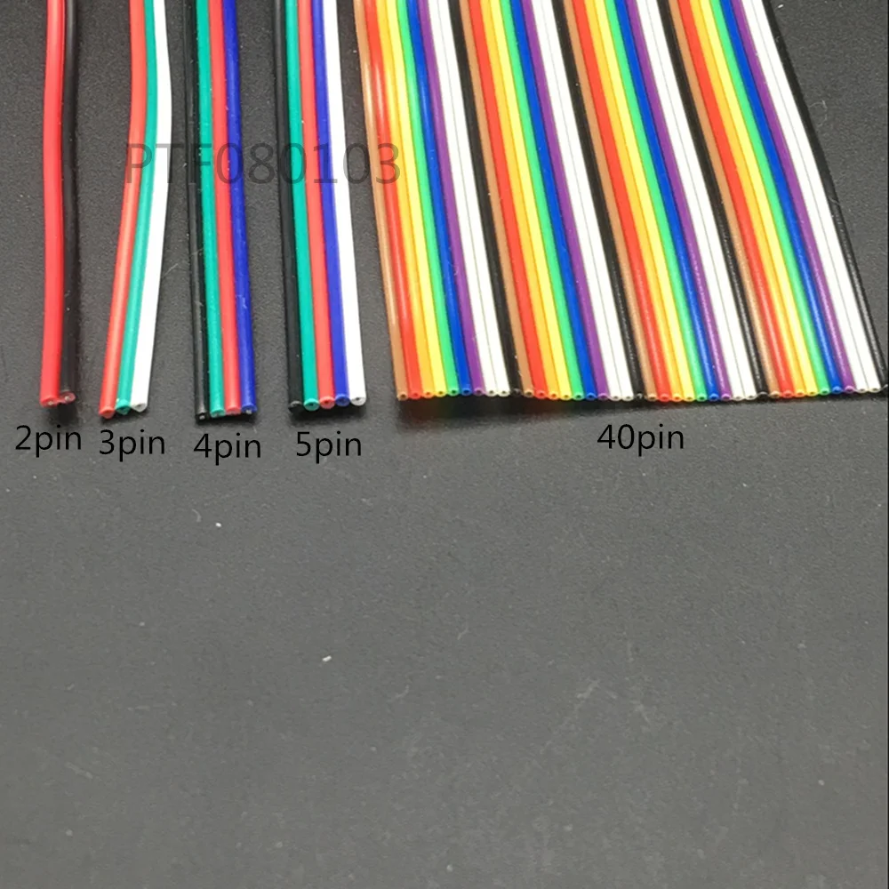 2meters 22AWG 20AWG 18AWG LED cable,red black wire 1pin 2pin 3pin 4pin 5pin, antioxidant Tin Plated Copper Wire, strip cable