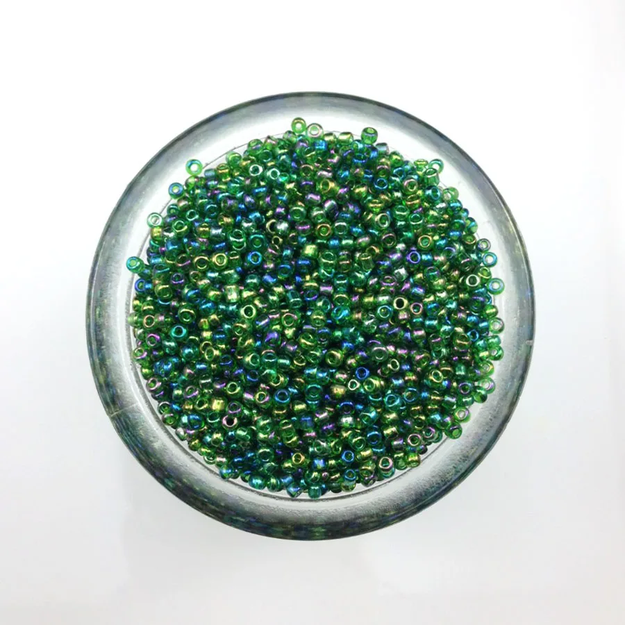 16g 1000X2mm 12/0 AB Colore Verde Rotondo Trasparente Allentato Branelli del distanziatore Cezch Vetro Seed Beads Handmade Jewelry DIY