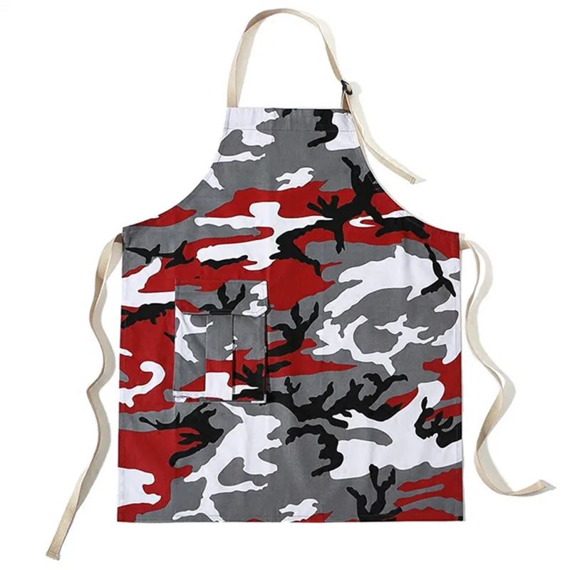 

Long Camouflage Cotton Apron Home Bake Cook Craft Housework Cloth Barista Painter Artist Gardener Carpenter Florist WorkWear D14