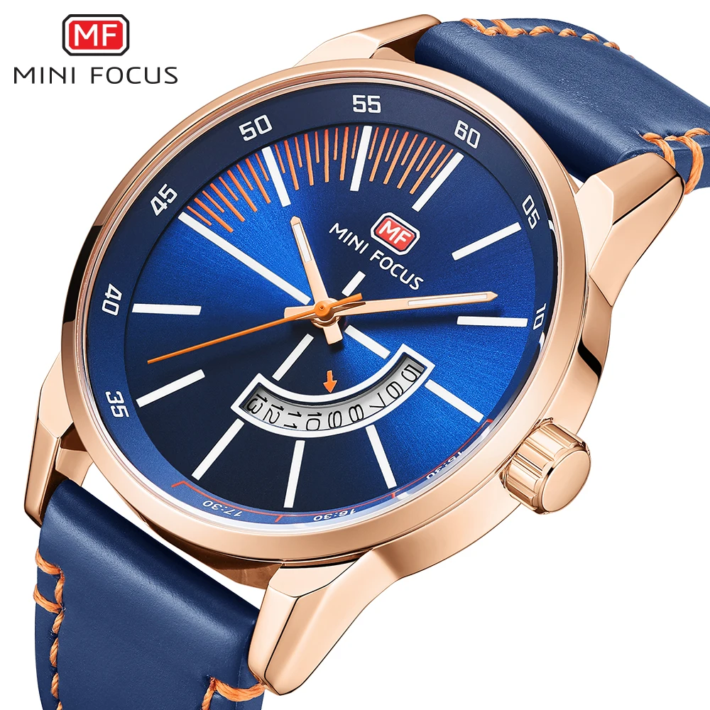 

MINIFOCUS Original Luxury Top Brand Male Luminous Leather Band Date Waterproof Men Business WristWatches Dress New Clock Relogio