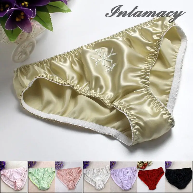 Mid Waist 100% real Silk Underwear panties briefs, XXXl,3XL size