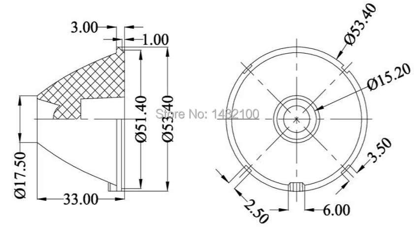 2~5degree Diameter 53.4mm Led lens for CREE XPE,XPG|Luxeon T|Seoul Z5|OSRAM SSL80,SSL150,Square LEDs(HX-COB)