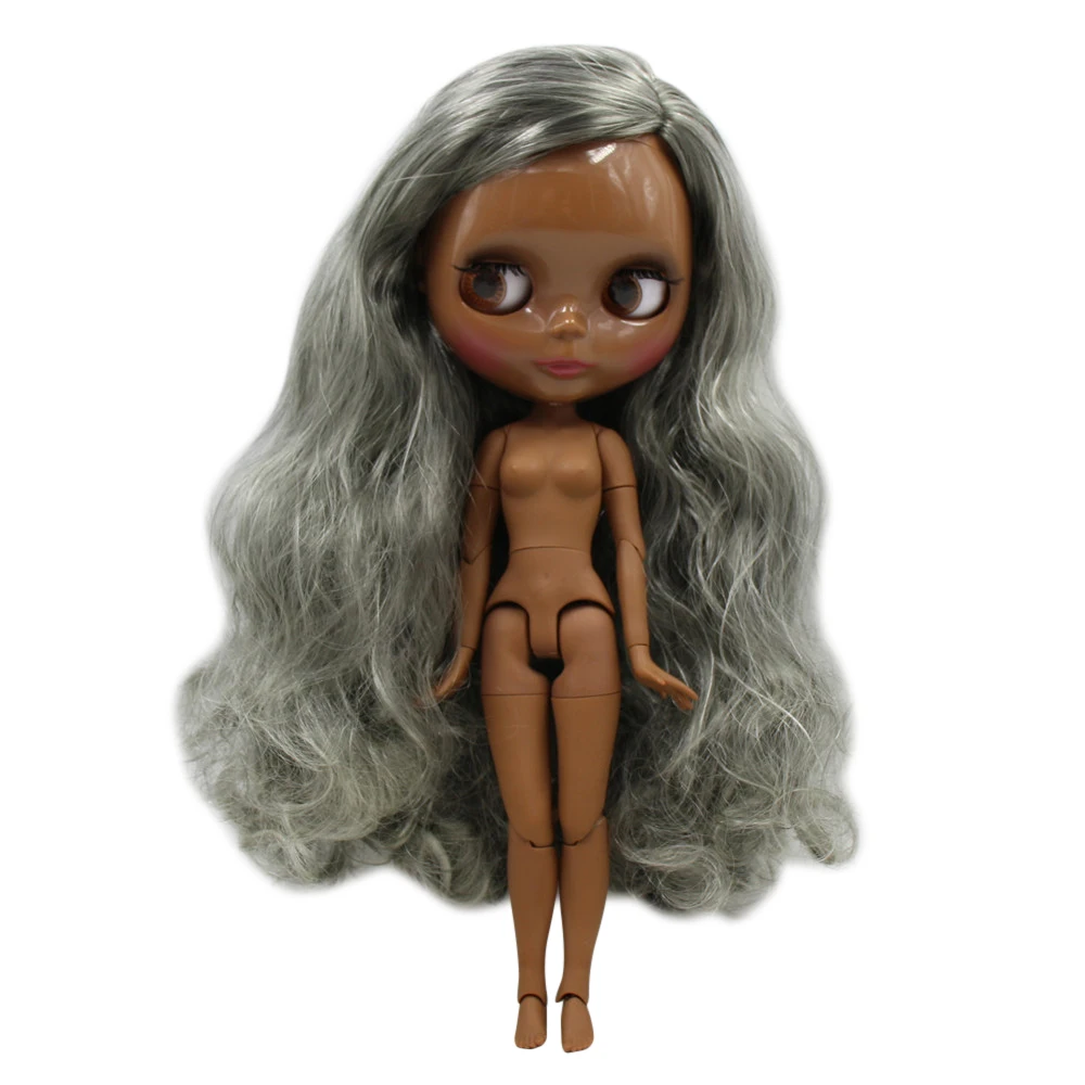 ICY DBS Blyth doll 1/6 bjd super black dark skin Glossy face joint body browm hair.No.280BL2889016