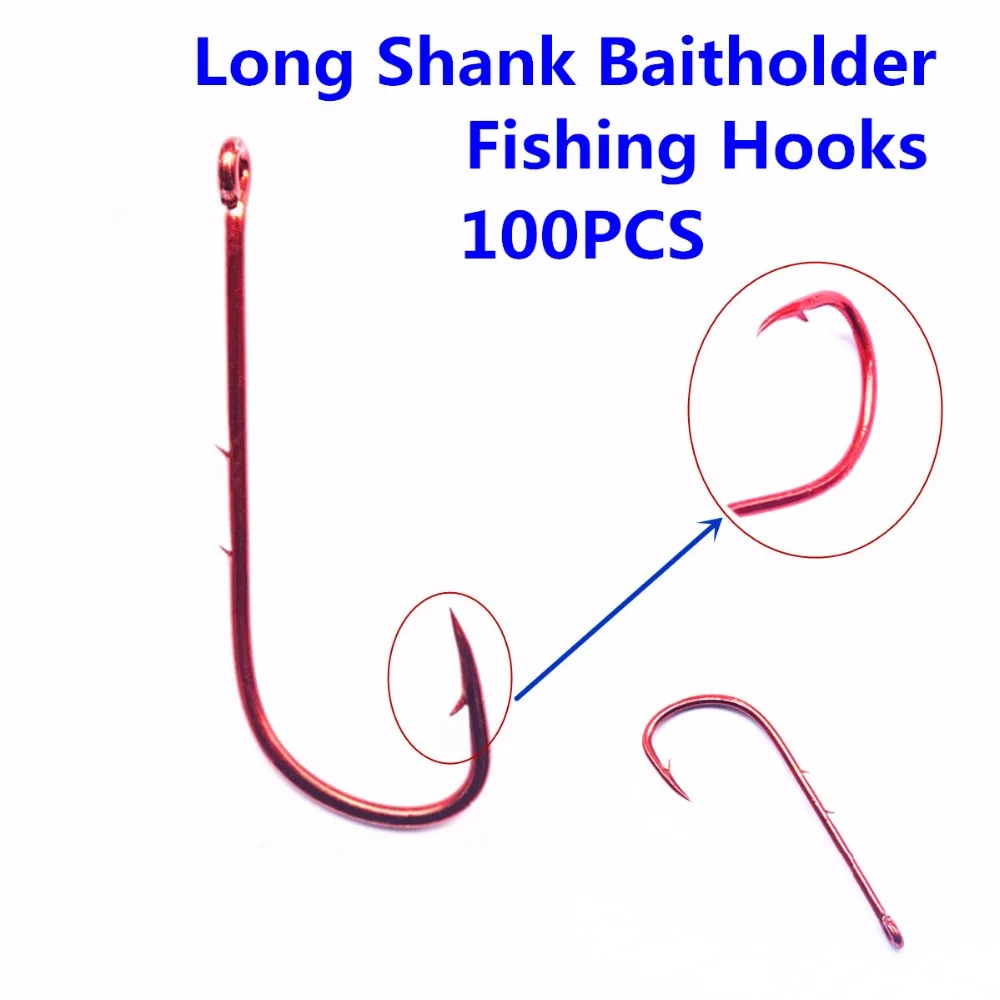 100pcs  High Carbon Steel Long Shank Baitholder Fishing Hooks 9293 Chemically Sharpened with Free Shipping offset fishhooks