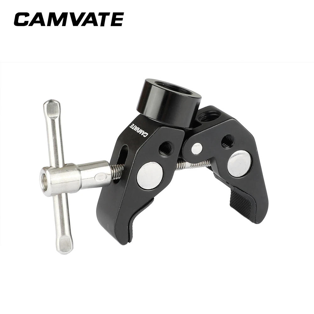 Clip per pinze a pinza Super granchio multiuso CAMVATE con adattatore da 1/4 "maschio a 5/8" femmina per viti a testa zigrinata per supporti/supporti per microfono