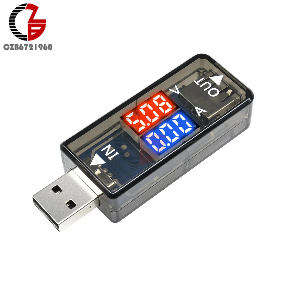 5V 12V Dual Display LED USB Tester Digital Voltmeter Ammeter Car Mobile Power Bank Voltage Detector Volt Monitor Charger Doctor