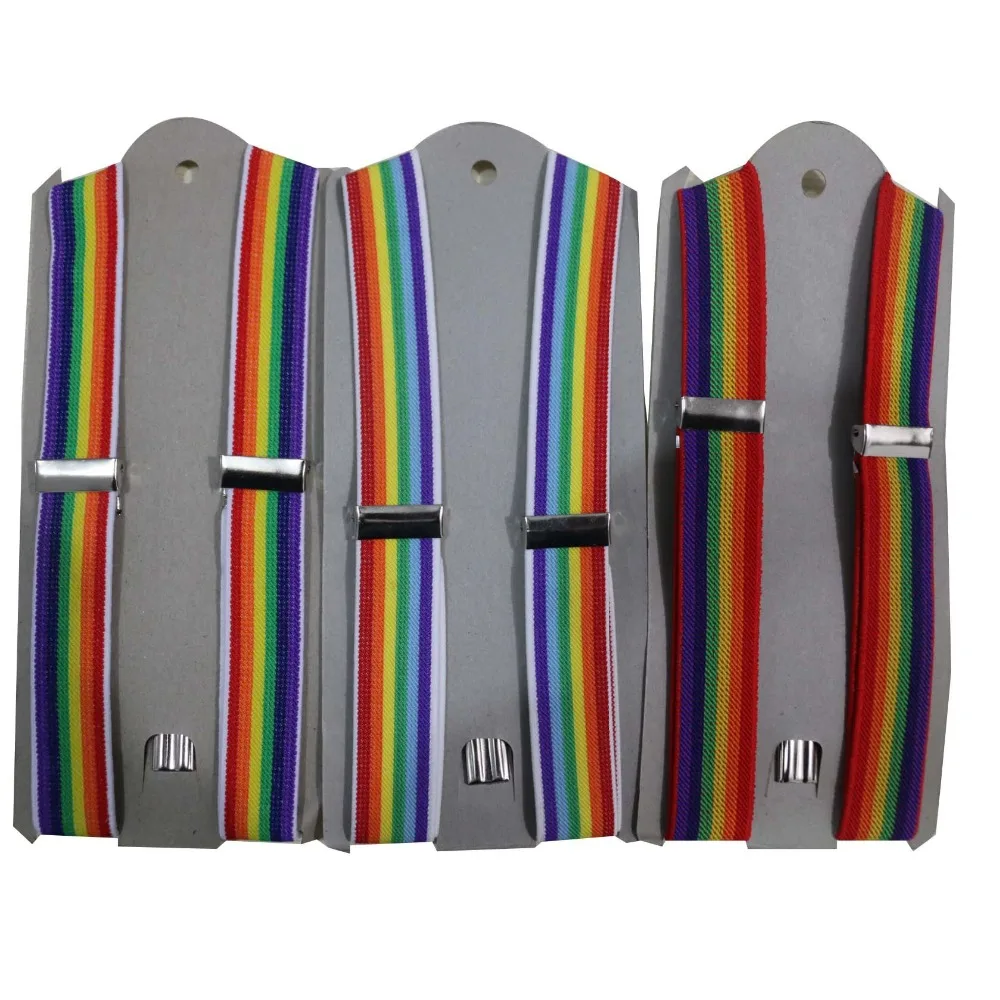 จัดส่งฟรี 2019 ใหม่เด็กน่ารักเด็กเด็กวัยหัดเดิน Multicolor Rainbow ลาย Suspenders สำหรับชายหญิง