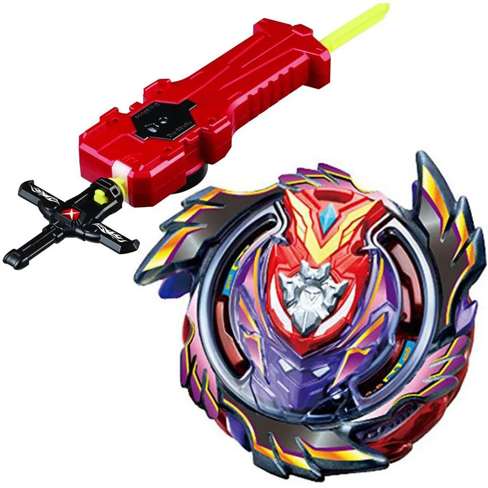 Spinning Top  BLACK Victory Strike God Valkyrie / Valtryek Infinite STARTER w/ Launcher Sword Launcher