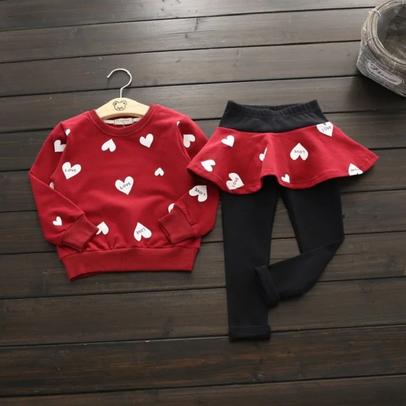 Toddler Girls Clothing Sets Autumn spring Children Girls Clothes T Shirt Skirt Legging Pants Outfits Kids Girls Sport Suit