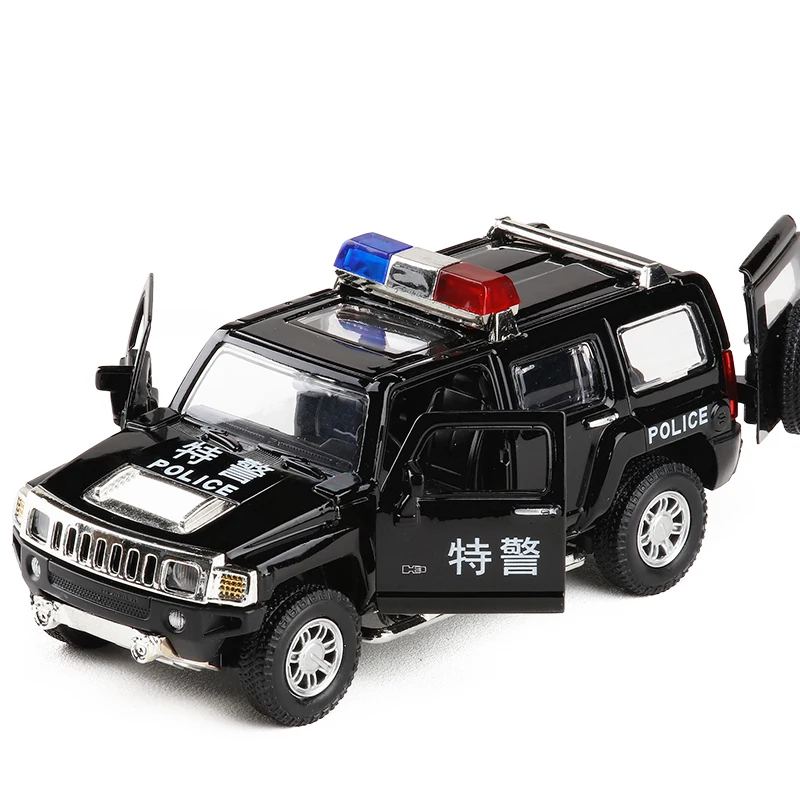 

Hot sale 1:32 H3 special police alloy model,simulation sound and light back force die-casting off-road model toys,free shipping