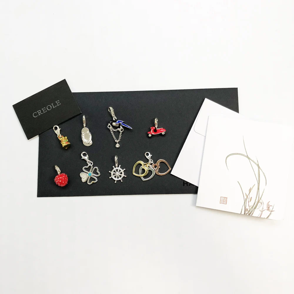 Korm Flip-flop sroka motocykl serca koniczyna kot na szczęście truskawka wisiorek z amuletem, 2019 modna biżuteria 925 Sterling Silver Gift — zdjęcie 4