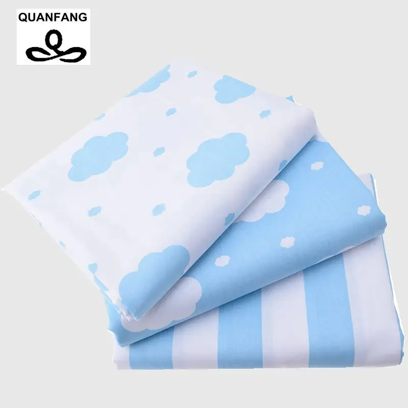 Nuvole Stampato Twill di Cotone Tessuto Per Cucire Quilting Cielo Blu Del Tessuto Del Bambino Letto Lenzuola Indumenti Da Notte Dei Bambini del