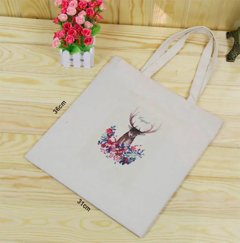 100 pcs  Size 36cm*31cm Customized Logo Colors Print Company Black Tote Bag Fashion Eco Green Cotton Canvas Shopping Bags