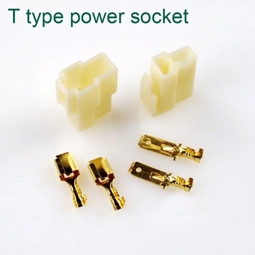 T type power socket plug connector power cable DIY for ham radio Amplifier Kenwood Yaesu Car radio walkie-talkie