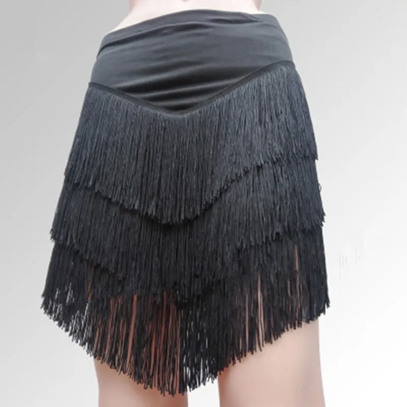 Hot! milk silk latin dance skirt sexy tassel latin dance skirt for women latin dance exercise skirts women dance skirts 7 colors