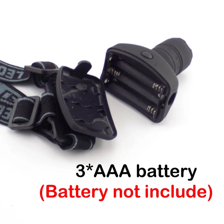 Torcia Frontale a LED lampada zoomabile lampada Frontale lanterna torcia lampada Frontale regolabile ad alta luminosità 3 modalità batteria 3x AAA