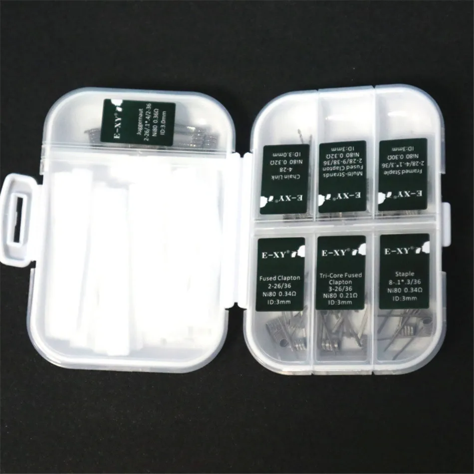 E-XY 7ประเภท DIY 7in1ความหนาแน่นสูงที่สร้างไว้ล่วงหน้าขดลวด Premade Coil สำหรับบุหรี่อิเล็กทรอนิกส์ RDA RBA Atomizer ลวดความร้อน