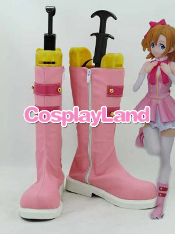 Customize Boots Love Live ! Start Dash!! Kousaka Honoka Pink Cosplay Boots Cosplay Costume Anime Party Shoes