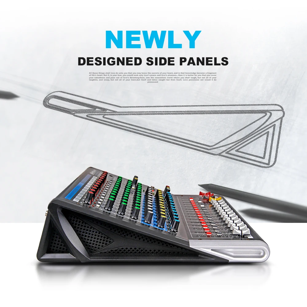 ديبرا الصوت DX-12 12 قناة جهاز مزج الصوت DJ تحكم مجلس الصوت مع 24 DSP تأثير USB بلوتوث XLR جاك Aux المدخلات