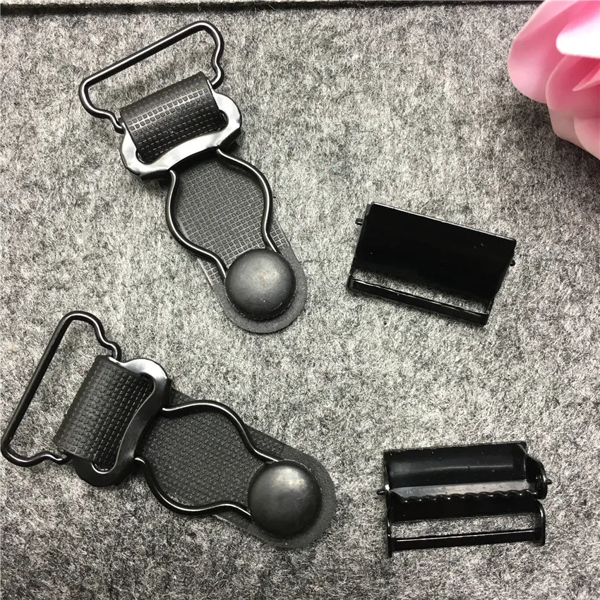 (300 pcs/lot)  20mm Black color  Metal+Plastic  Garter Clips  Removable buckle Garment Accessories Stockings clip