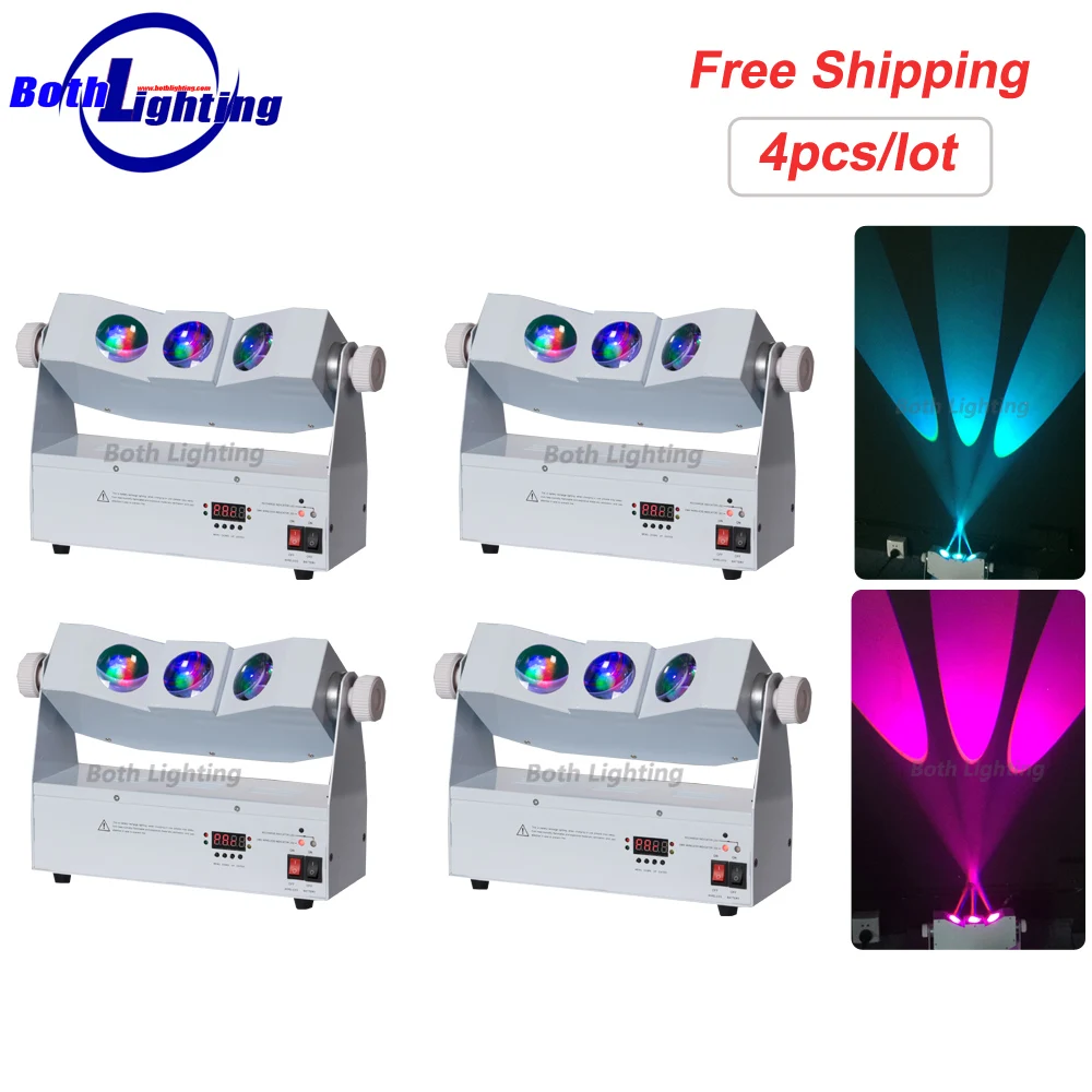 

High Quality Tri Beam 3x10w rgba 4 in 1 Wireless DMX Control Battery Led Wall Washer Uplight Stage Wedding Decoration