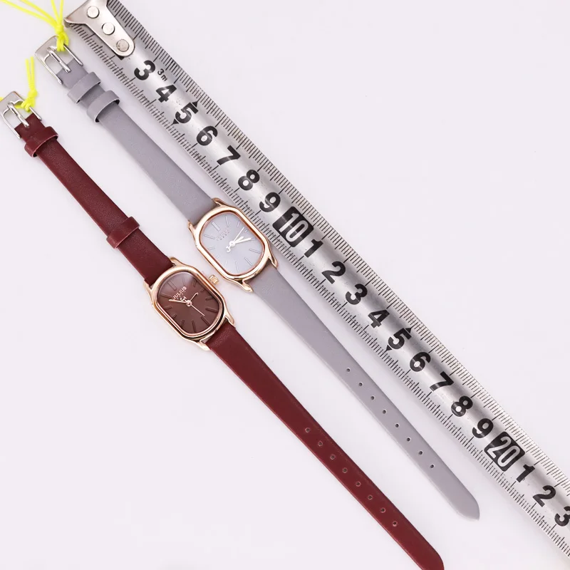 Relógio feminino com bracelete de couro verdadeiro, elegante e pequeno, quartzo japonês, relógio de horas simples, presente de aniversário para senhora, caixa Julius, novo