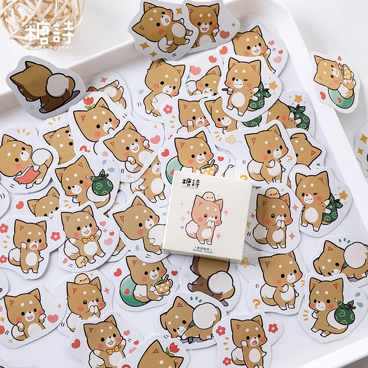 45 Pcs Adorable Little Dog Memo Stickers Pack Cute Kawaii Planner Diary Stickers Scrapbooking Stationery Escolar School Supplies