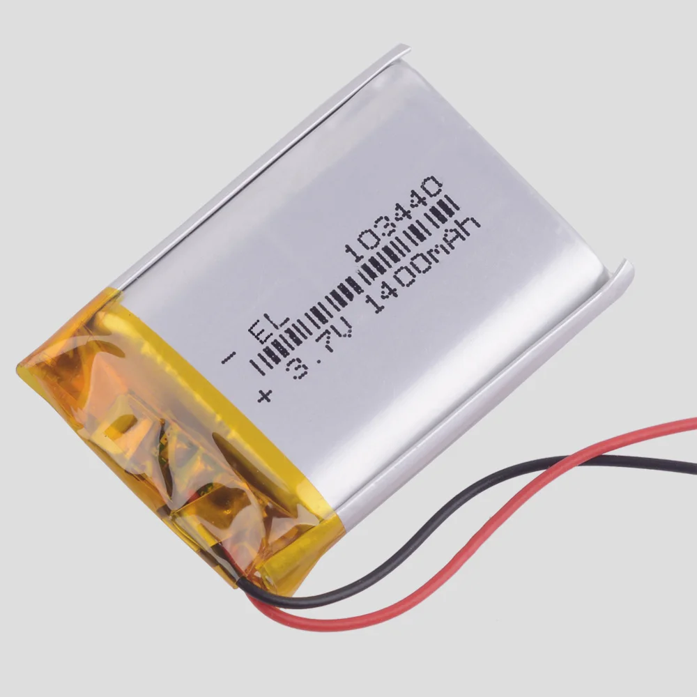 3.7 V 103440 lithium-ion polymer battery 1400 mah vehicle traveling data recorder LED speakers toys  Radio recorder advocam FD 3