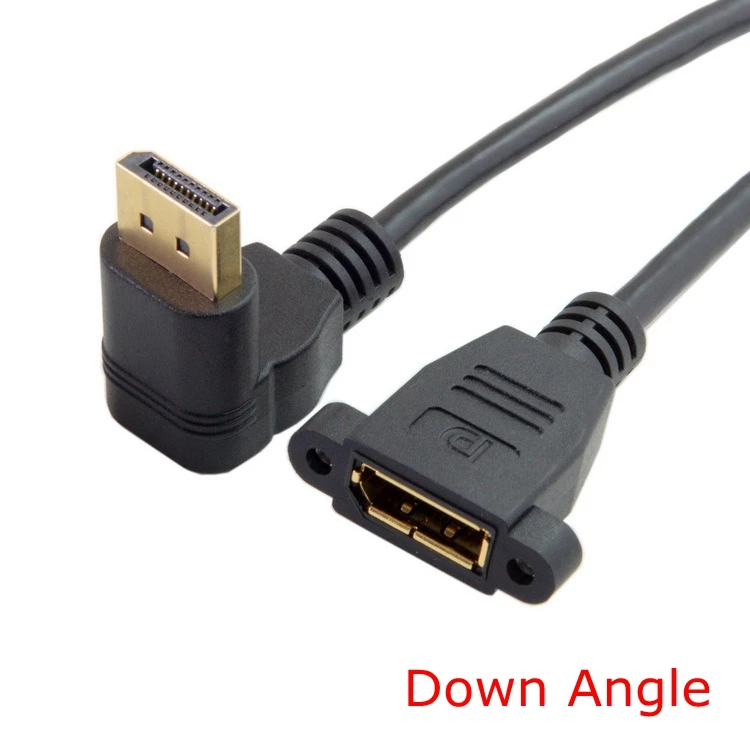 Up & Down & Left & Right angled DisplayPort DP male to DP female with screw holes video Cable Display Port 2560*1600 for desktop