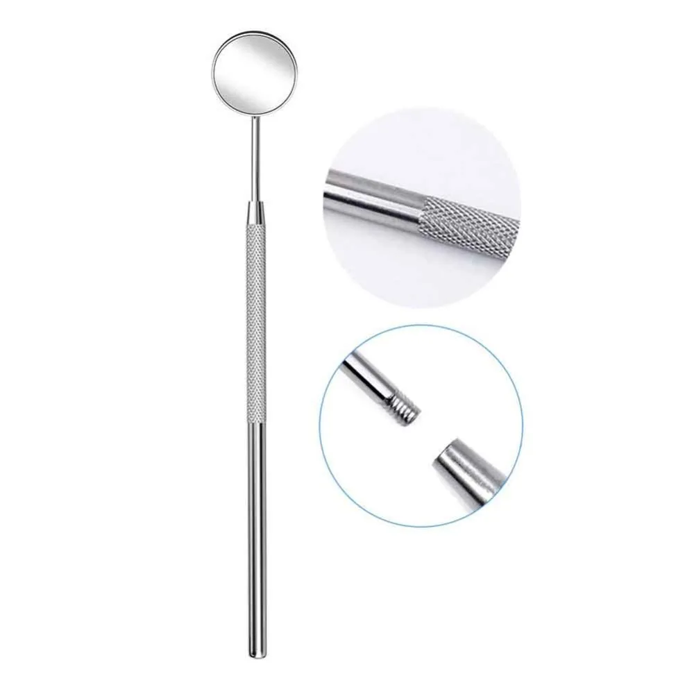 Dental Mirror Inspection Mirror Makeup Mirror Teeth Cleaning Stainless Steel Dental Tools for Personal and Pet