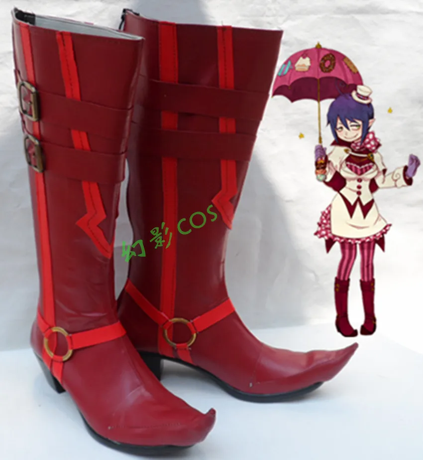 Blue Exorcist Mephisto Pheles Red Halloween Long Cosplay Shoes Boots H016