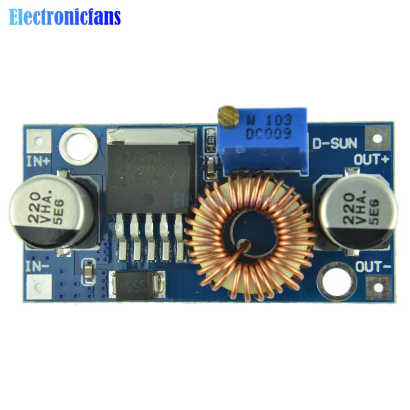 5A DC-DC Step-Down Buck XL4005 Adjustable Power Supply Module DC Step Down Voltage Regulator Board LED Driver 5-32V to 0.8-24V