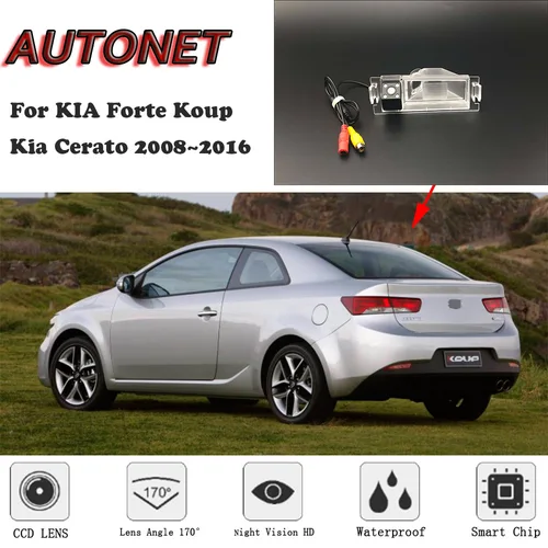 AUTONET-cámara de visión nocturna para KIA Forte Koup, videocámara de visión trasera HD para Kia Cerato 2008 ~ 2016 CCD/cámara de matrícula o soporte