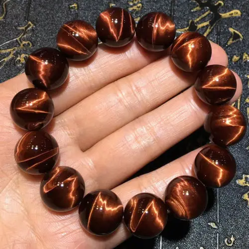 Natural Red Tiger Eye Round Beads Bracelet Gemstone Brazil Women Men 14mm 16mm 18mm Strong Cat Eye Crystal Drop Shipping AAAAA