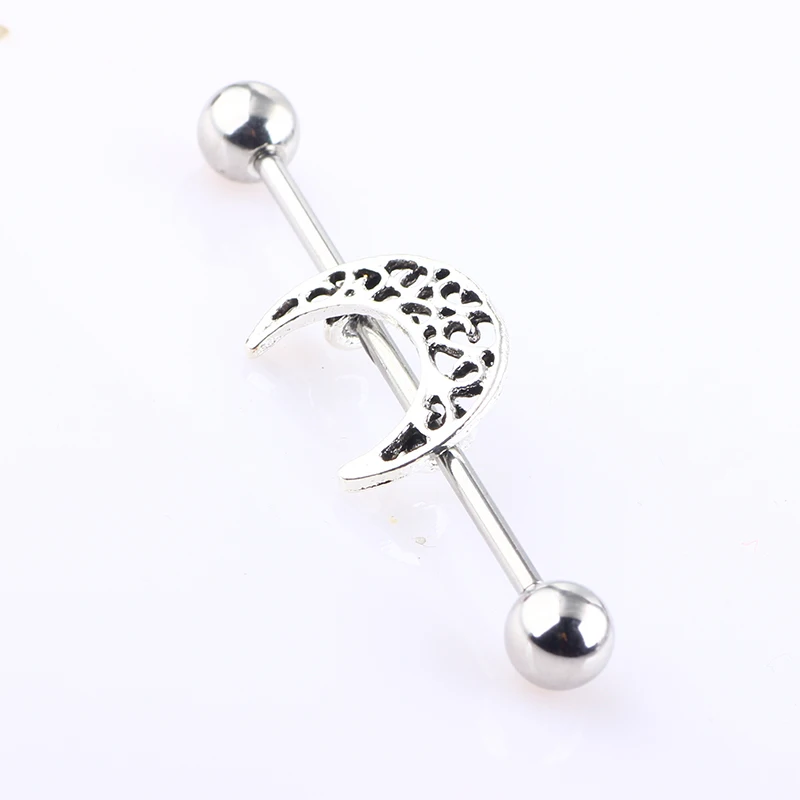 TIANCIFBYJS 14G Stainless Steel Long Industrial Barbell Earrings Stright Bar Cartilage Helix Tragus Piercing Body Jewelry 20pcs