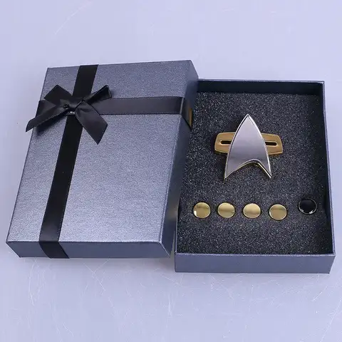 Anime Badge Voyager Communicator TANG The Next Generation Metal Badges Pin&Rank Pip/Pips 6pcs Set Cosplay Prop