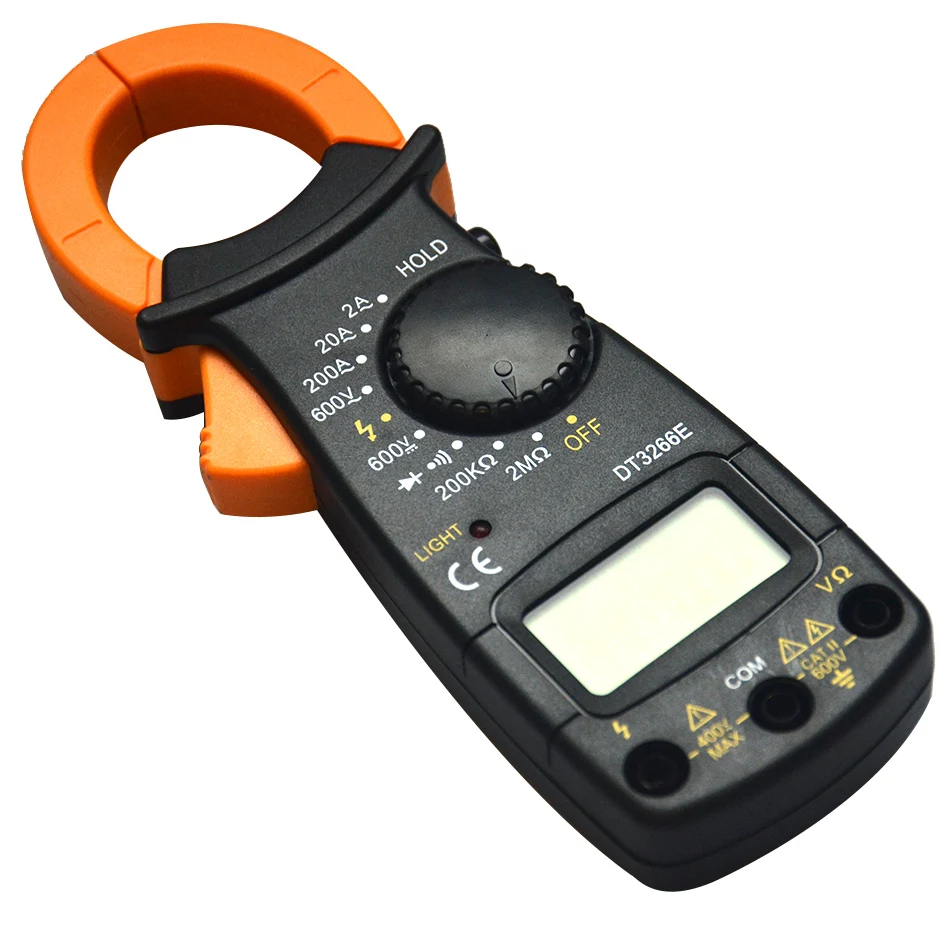 DT3266E Ammeter DC/AC Voltmeter Ohmeter Diode Digital Clamp Meter Dual Leads Multimeter Tester Portable For Home Hobby Factory