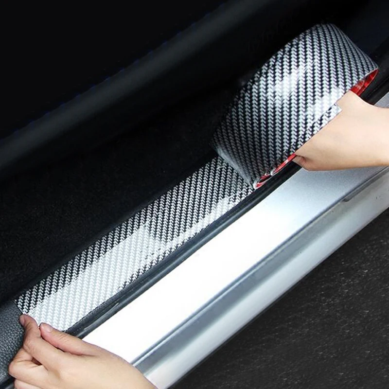 3CM 5CM 7CM *1Meters Car Sticker Carbon Fiber Rubber Edge Guard Strip Door Sill Protector For Toyota BMW Audi Mazda Ford Hyundai