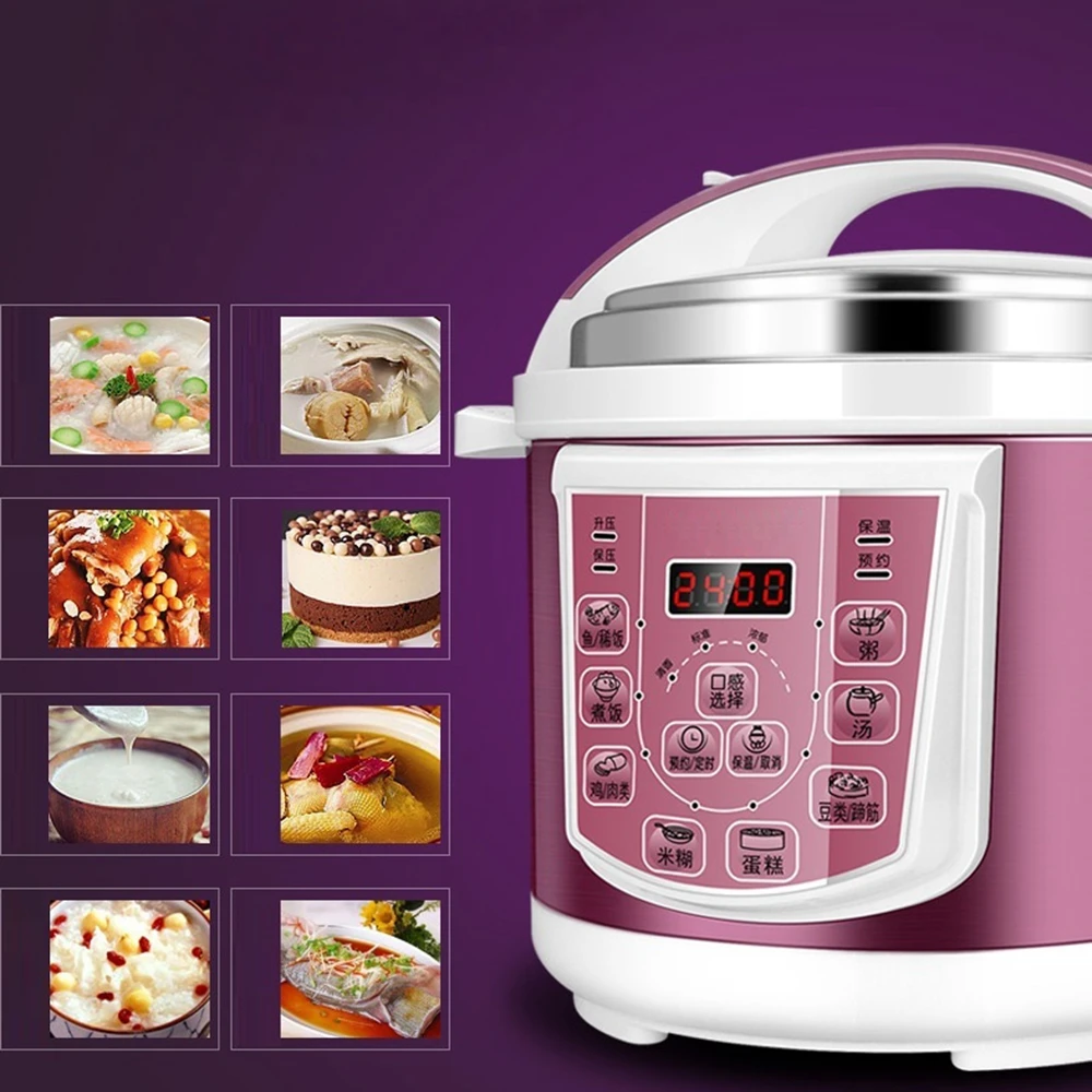 DMWD 220V 5L Home Electric Pressure Cooker Rice Cooker Stew Pot 8 Menu Soup Porridge Paste Cake Maker Kitchen Appliances