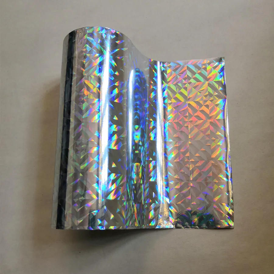 Hot stamping foil  holographic foil silver diamond pattern hot press on paper or plastic heat transfer film 16cm x 120m