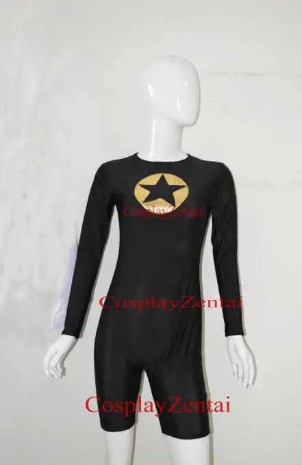 Black and Lightgold Five Star Spandex Cosplay Halloween Costume