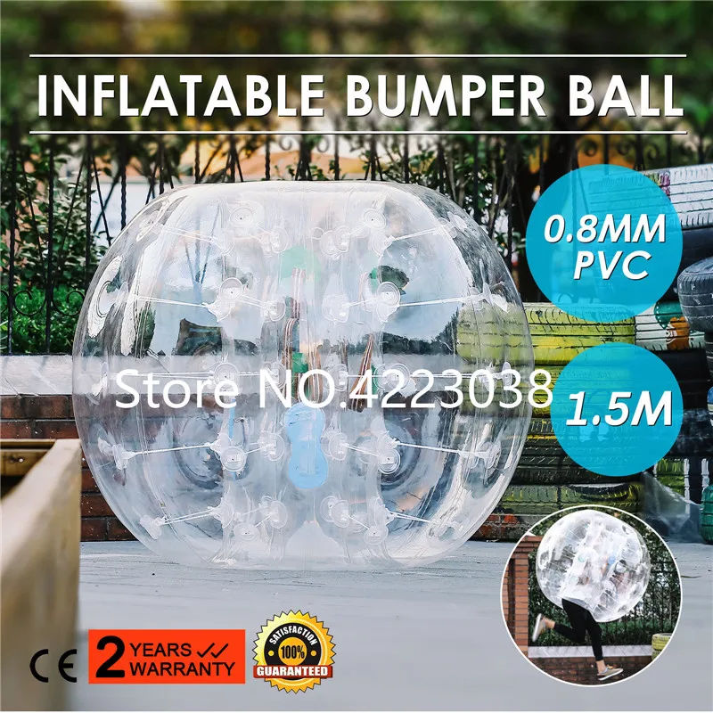 Envío Gratis 1,5 M 0,8mm 100% PVC burbuja inflable balón de fútbol parachoques de aire balón de fútbol Zorb burbuja de fútbol para deportes al aire libre