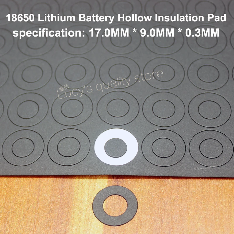 100pcs/lot Lithium Battery 18650 Positive Hollow Insulating Pad Red Flat Tip Insulated Surface Mat Meson 17*9.0*0.3mm